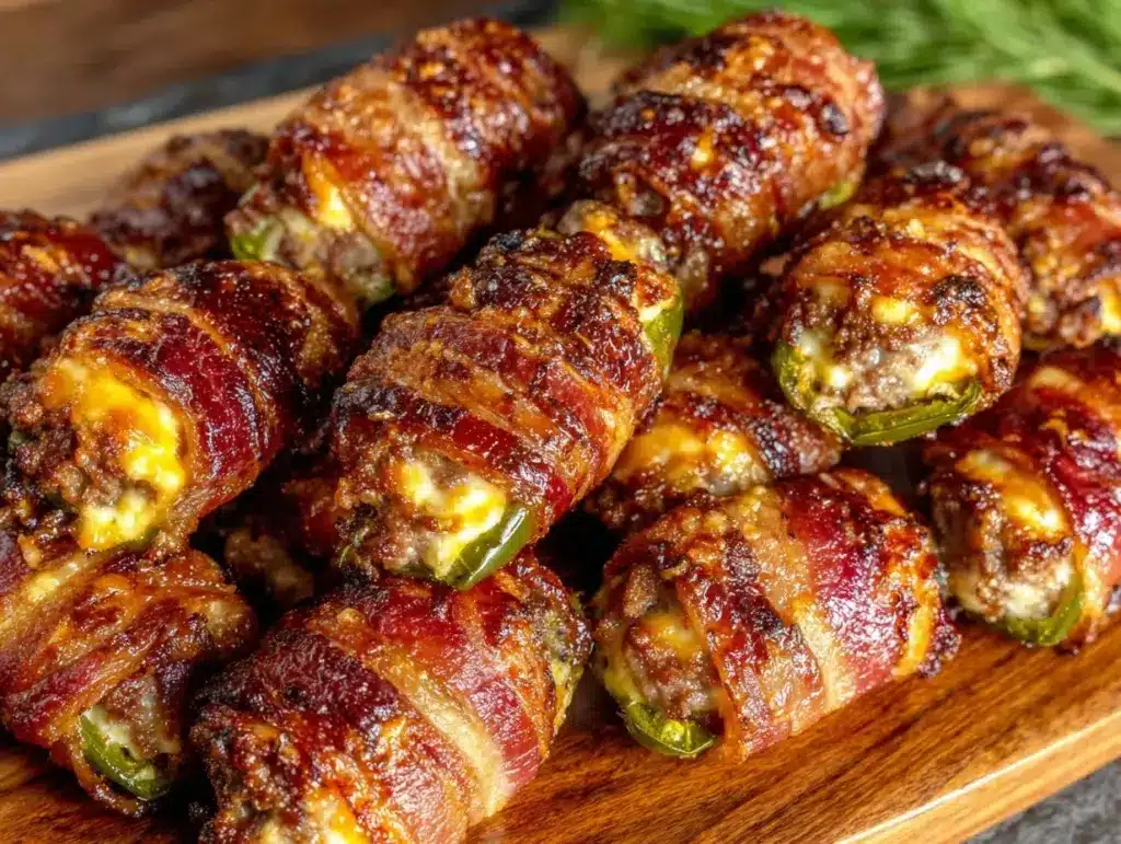 grilled bacon wrapped stuffed jalapeños - featured image