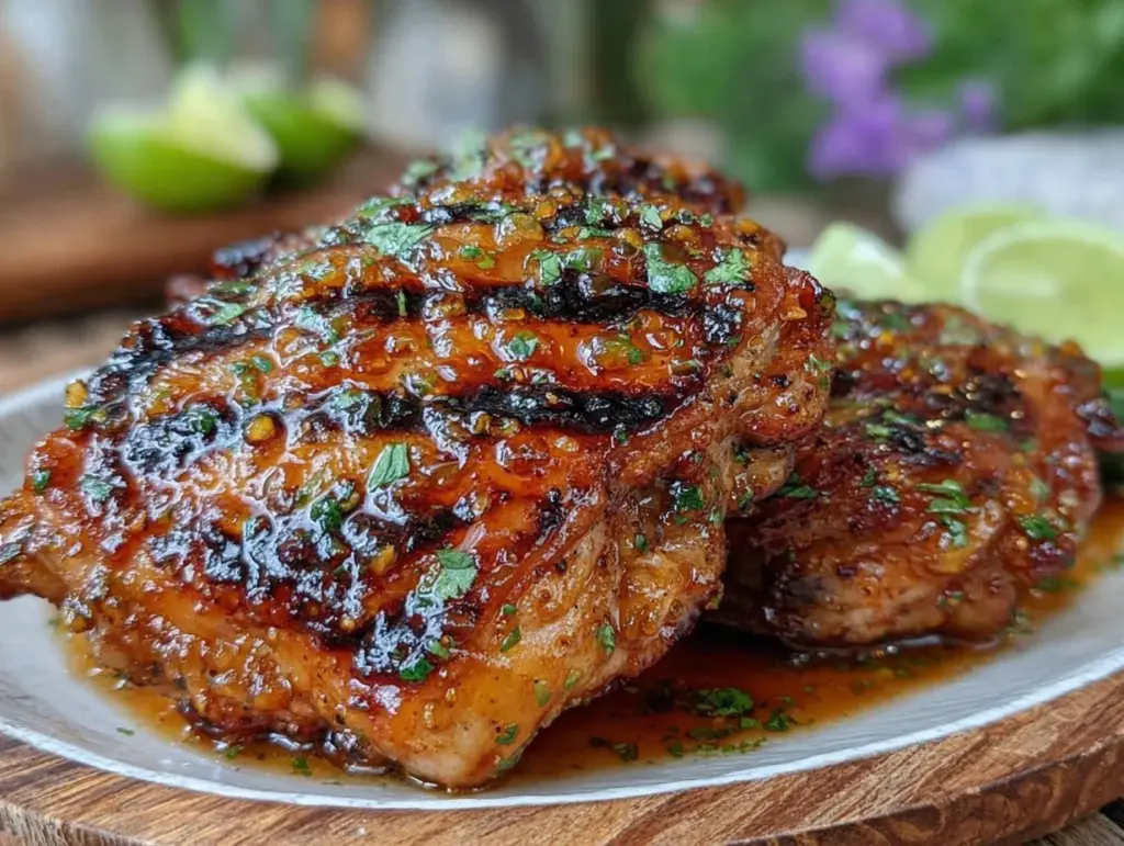 grilled honey lime chicken thighs - featured image