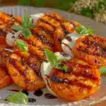 grilled peach caprese salad - featured image