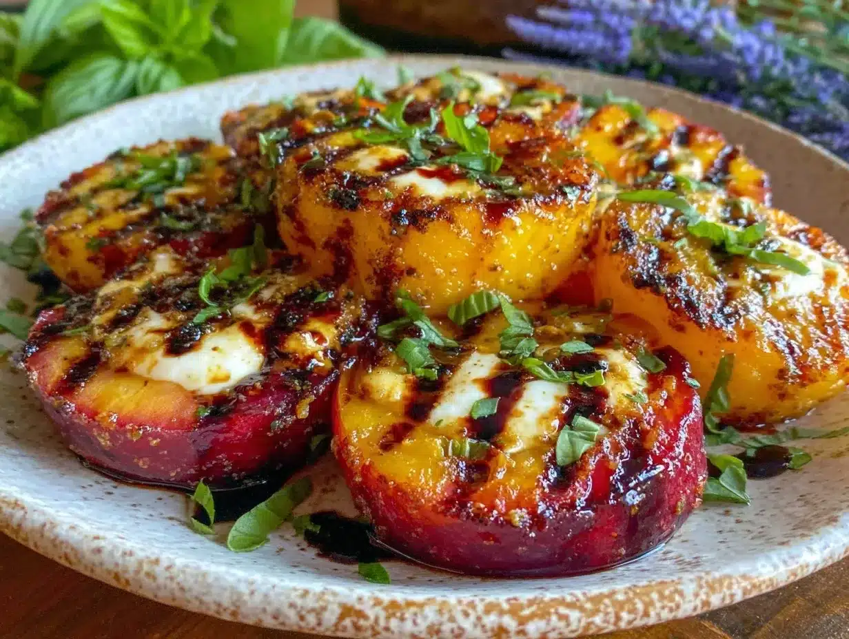 grilled peach caprese salad preparation steps