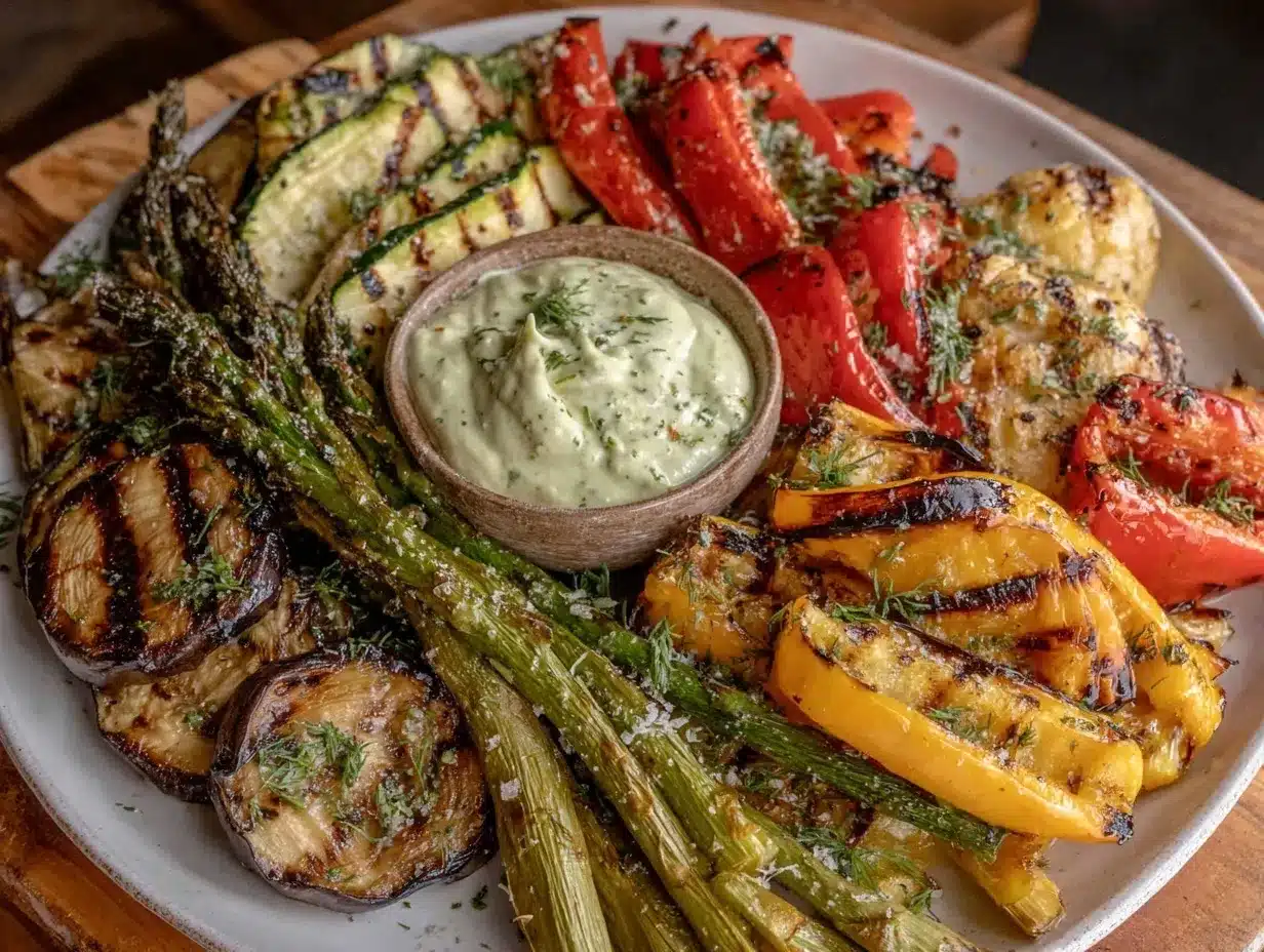 grilled veggie platter with creamy herb aioli preparation steps