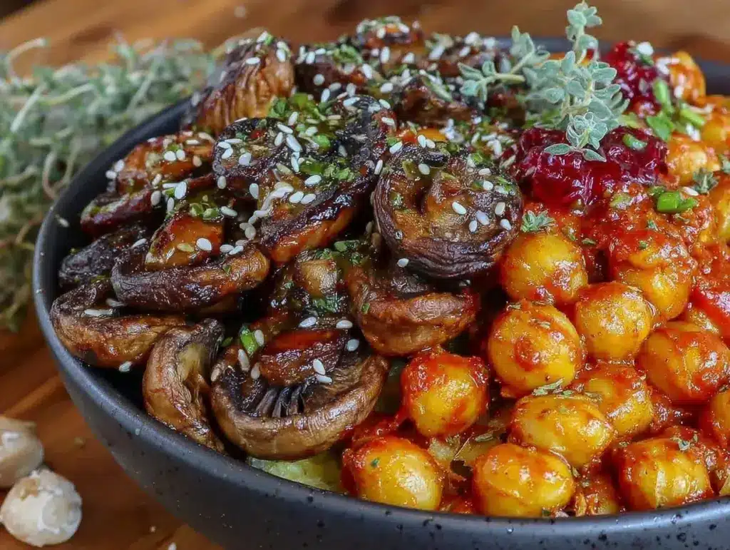 harissa chickpeas dinner bowl - featured image