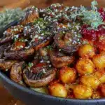 harissa chickpeas dinner bowl - featured image
