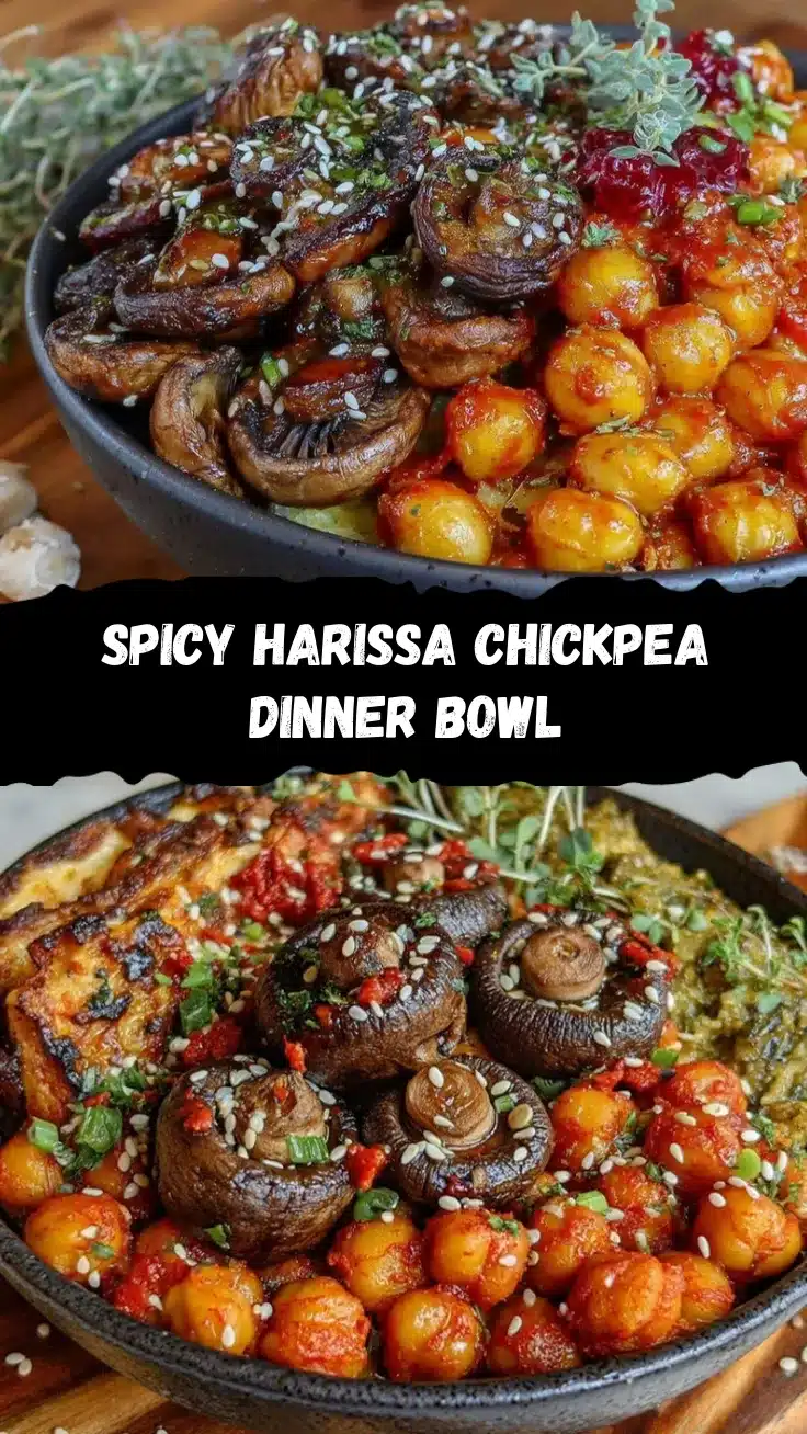 harissa chickpeas dinner bowl recipe
