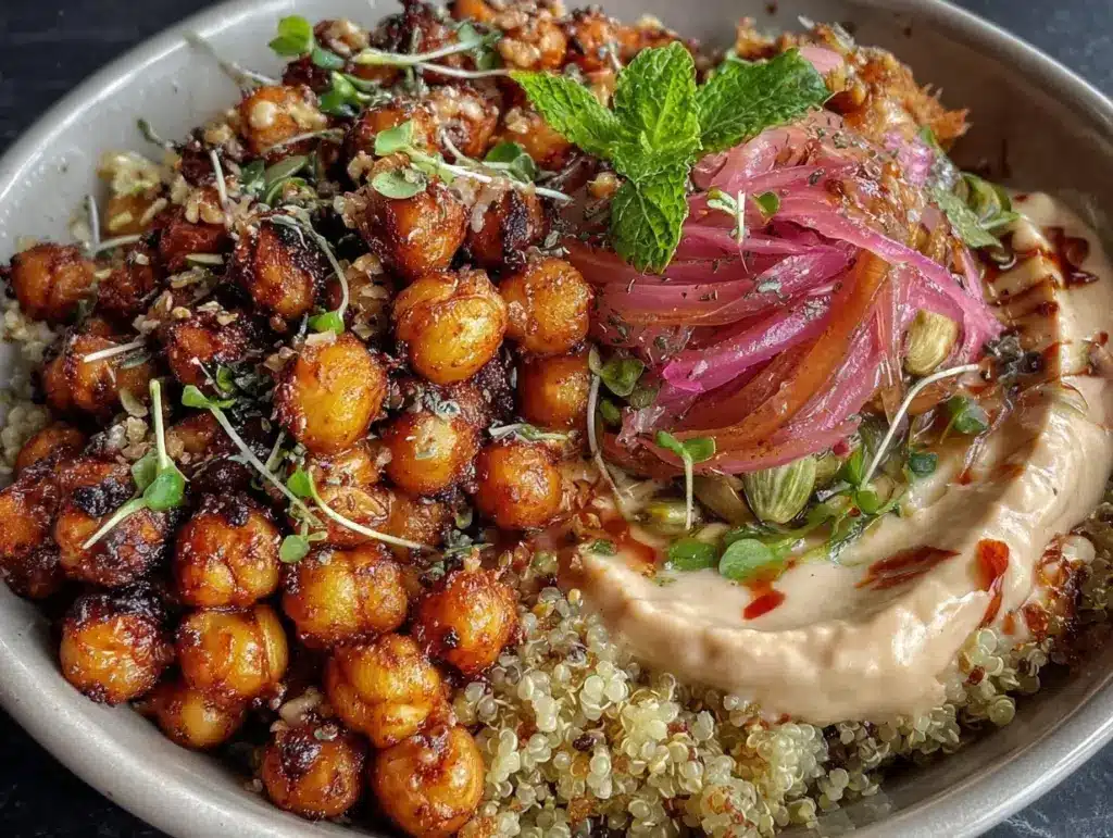 harissa chickpeas recipe - featured image
