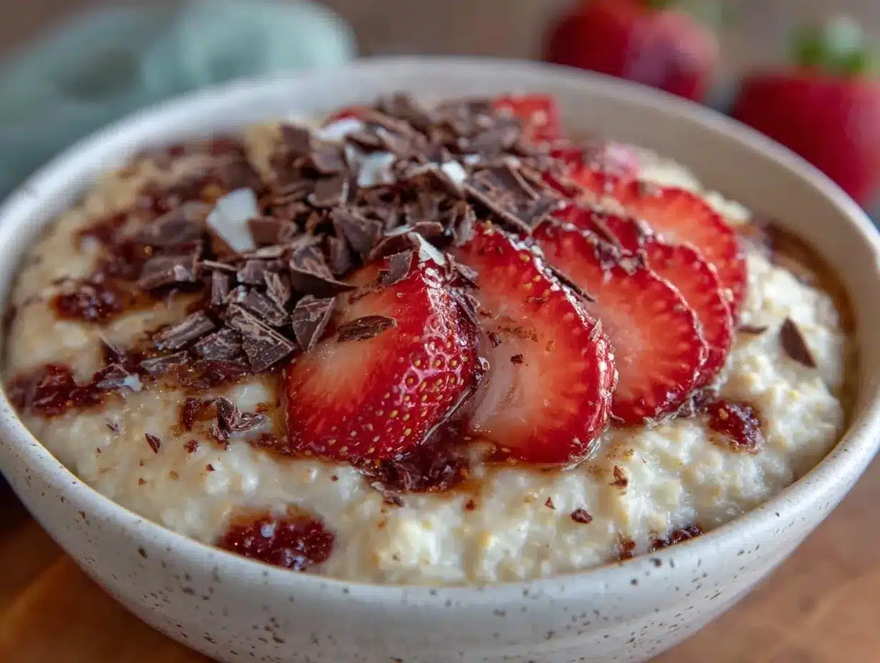 Healthy Valentines Treats Oatmeal Bowl preparation steps