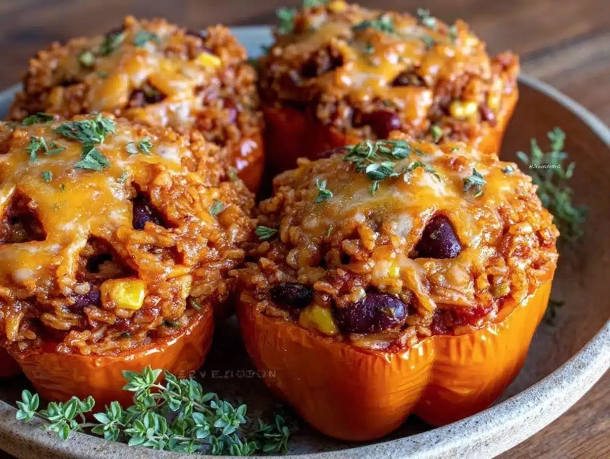 jack-o-lantern stuffed peppers preparation steps