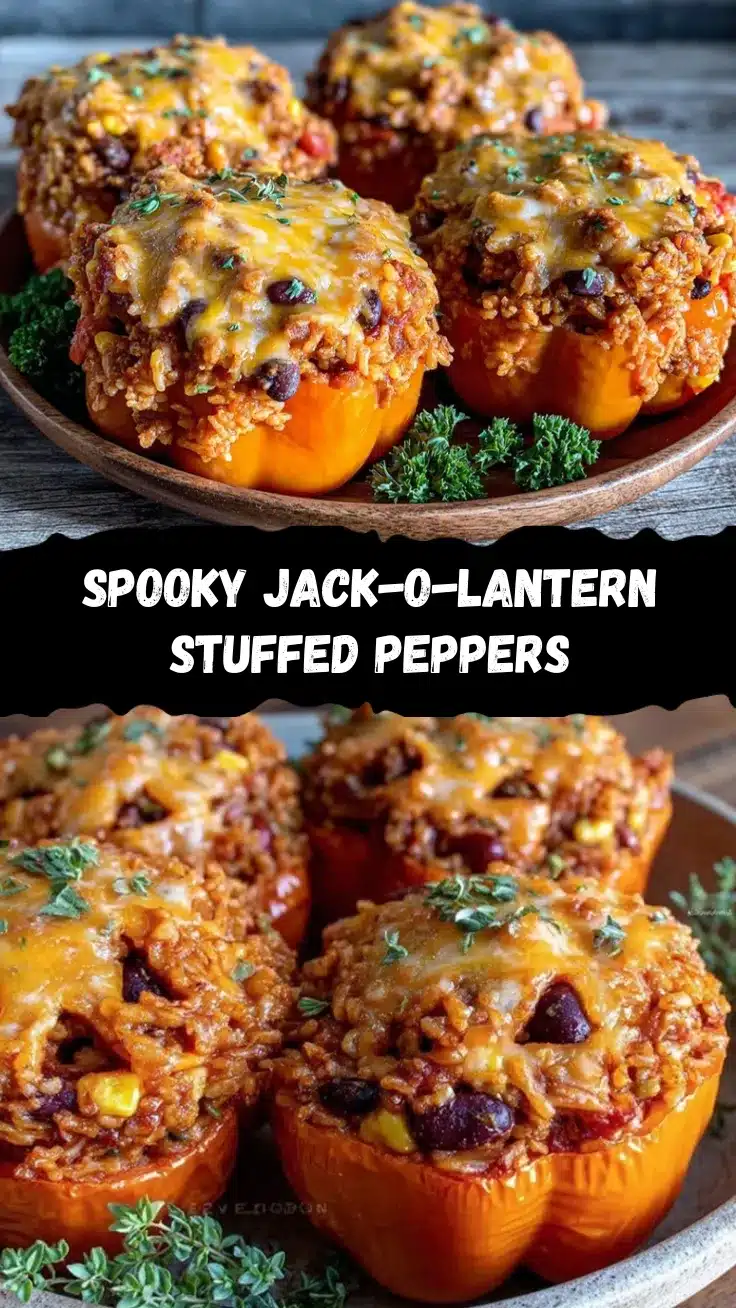 jack-o-lantern stuffed peppers recipe