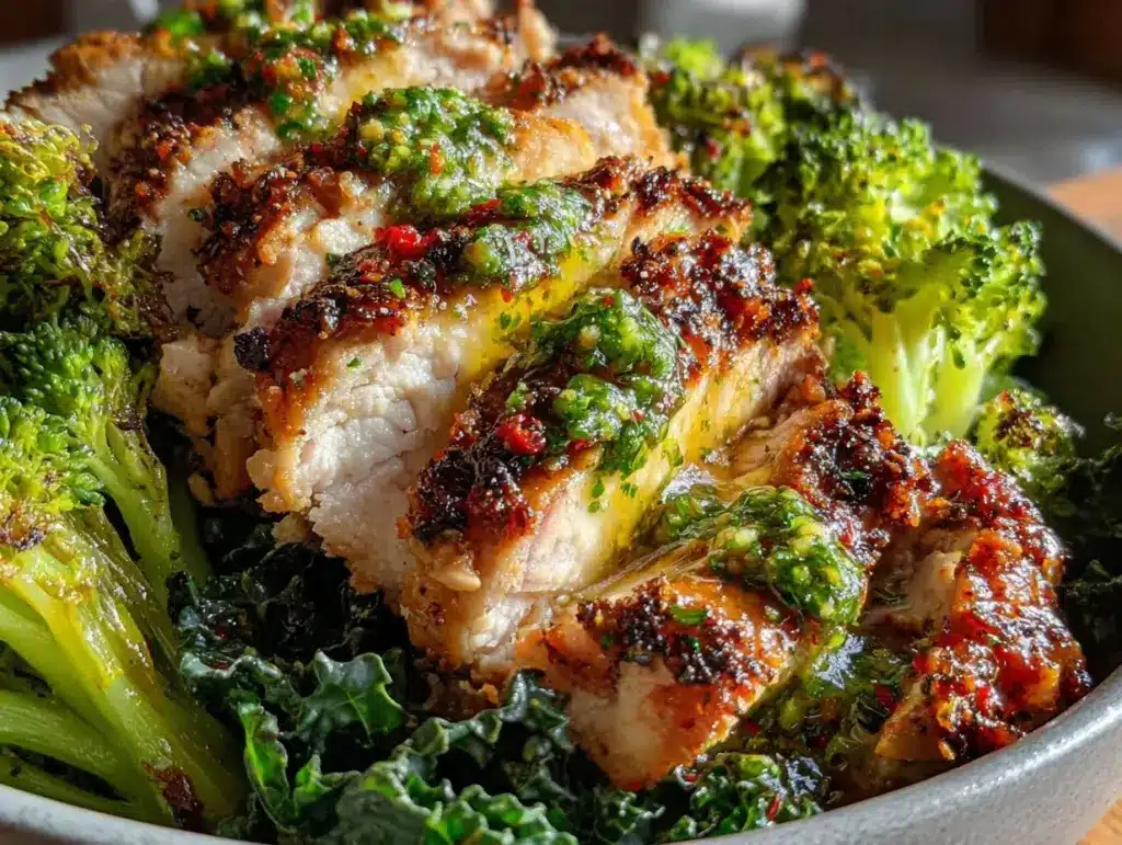 lemon-herb chicken collard greens bowl - featured image