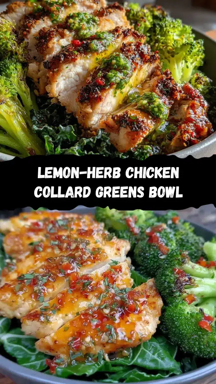 lemon-herb chicken collard greens bowl recipe