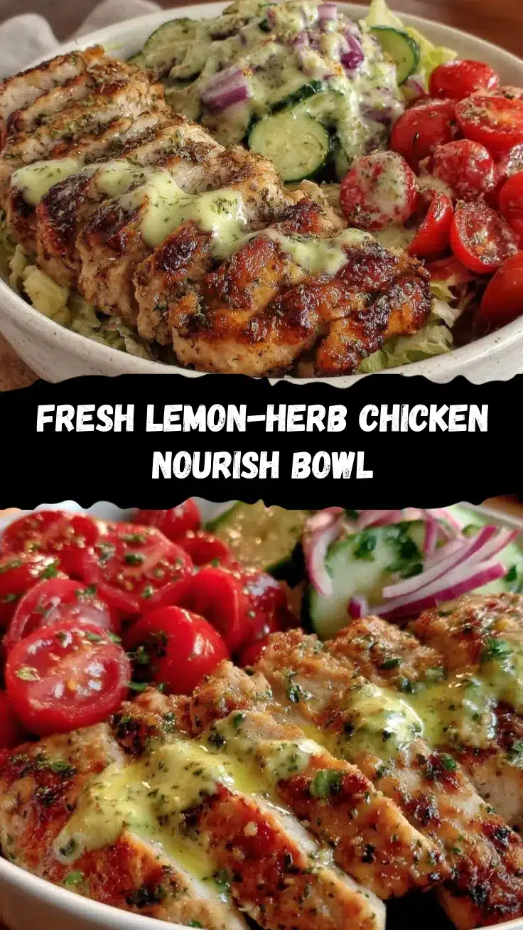 lemon-herb chicken nourish bowl recipe