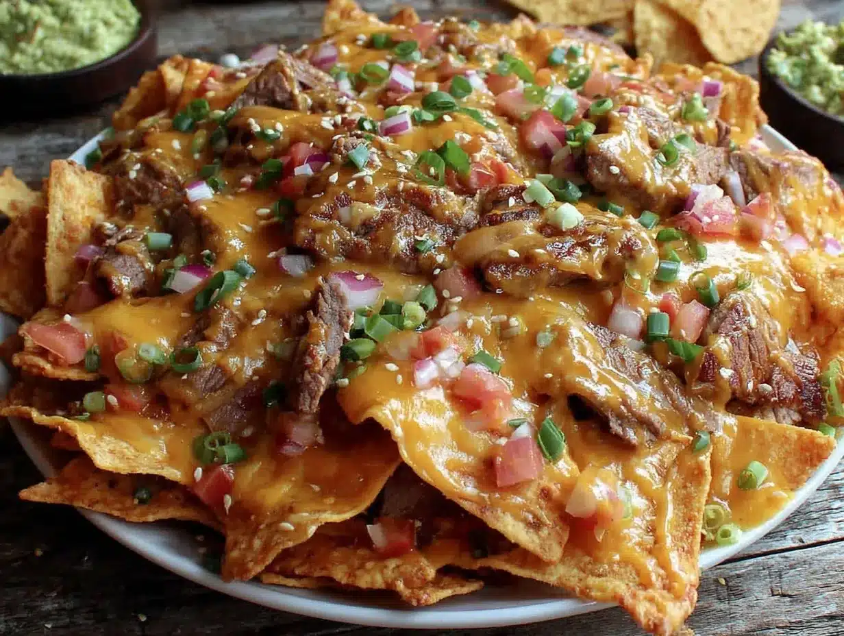 loaded steak nacho party bowl preparation steps