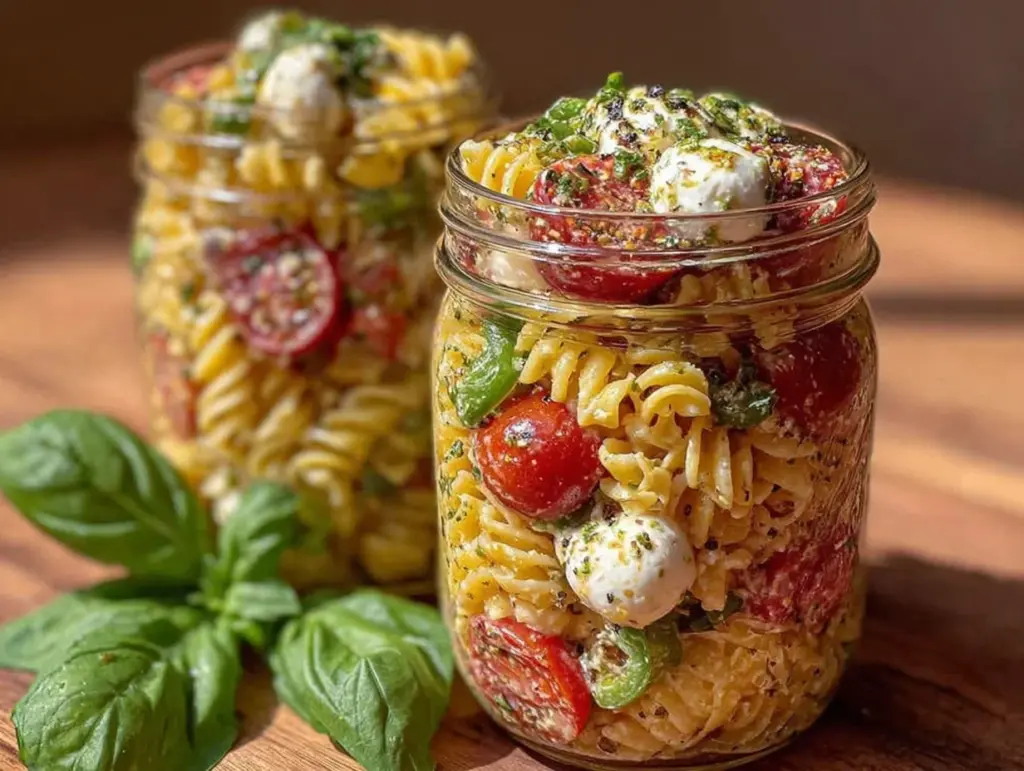 mason jar pasta salad - featured image