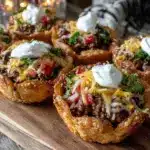 mini taco cups recipe - featured image