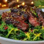 new years meal dinner bowl with steak strips - featured image