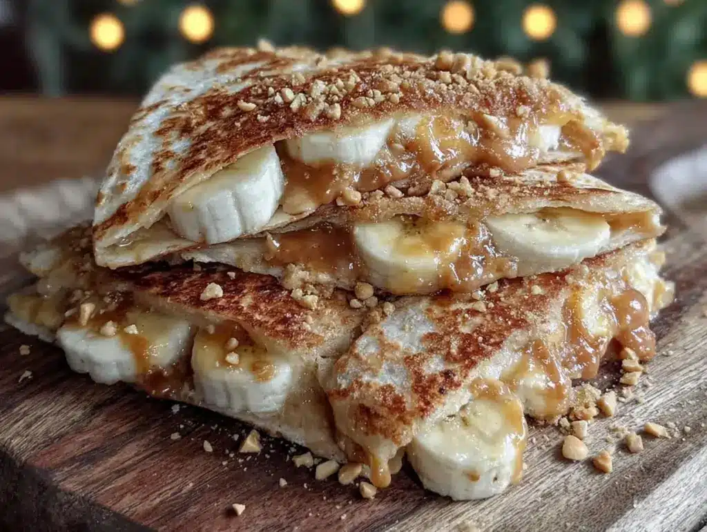 peanut butter banana quesadillas - featured image
