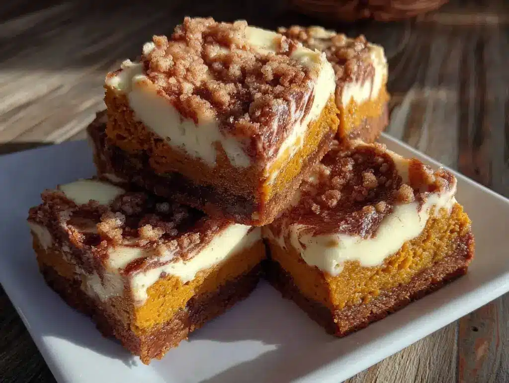pumpkin cream cheese swirl brownies - featured image
