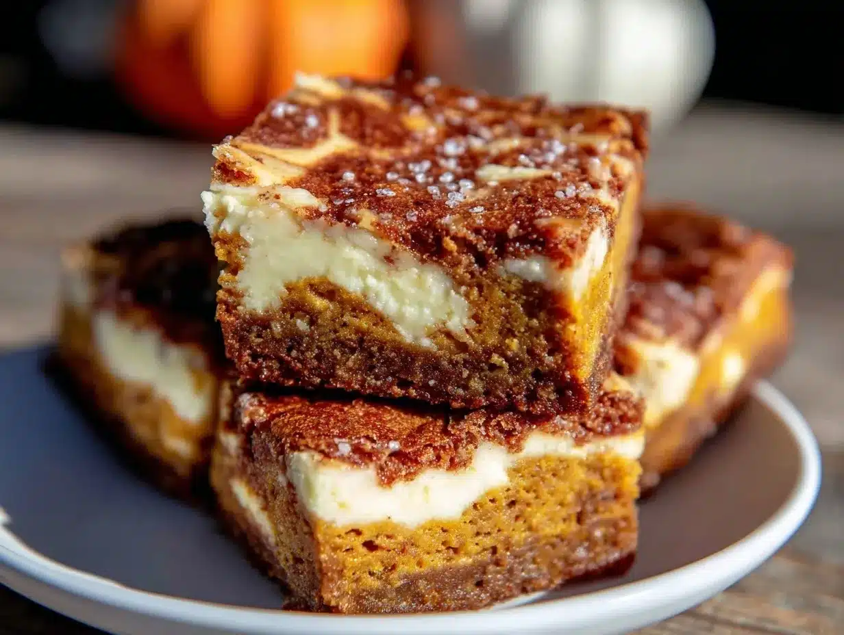 pumpkin cream cheese swirl brownies preparation steps