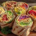 rainbow veggie hummus wraps - featured image