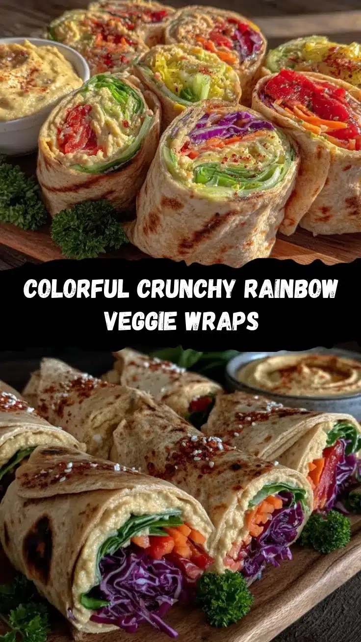 rainbow veggie hummus wraps recipe