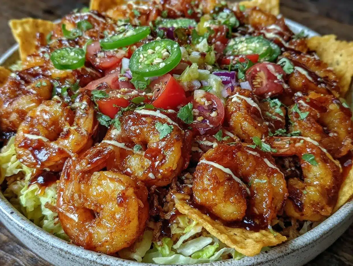 ranch taco party bowl with shrimp scampi preparation steps