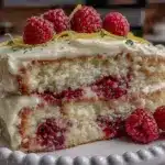 raspberry lemon layer cake - featured image