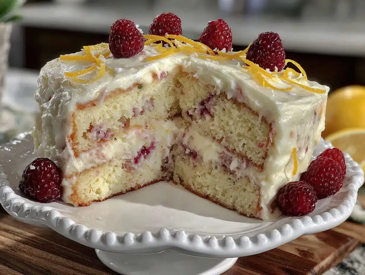 raspberry lemon layer cake preparation steps