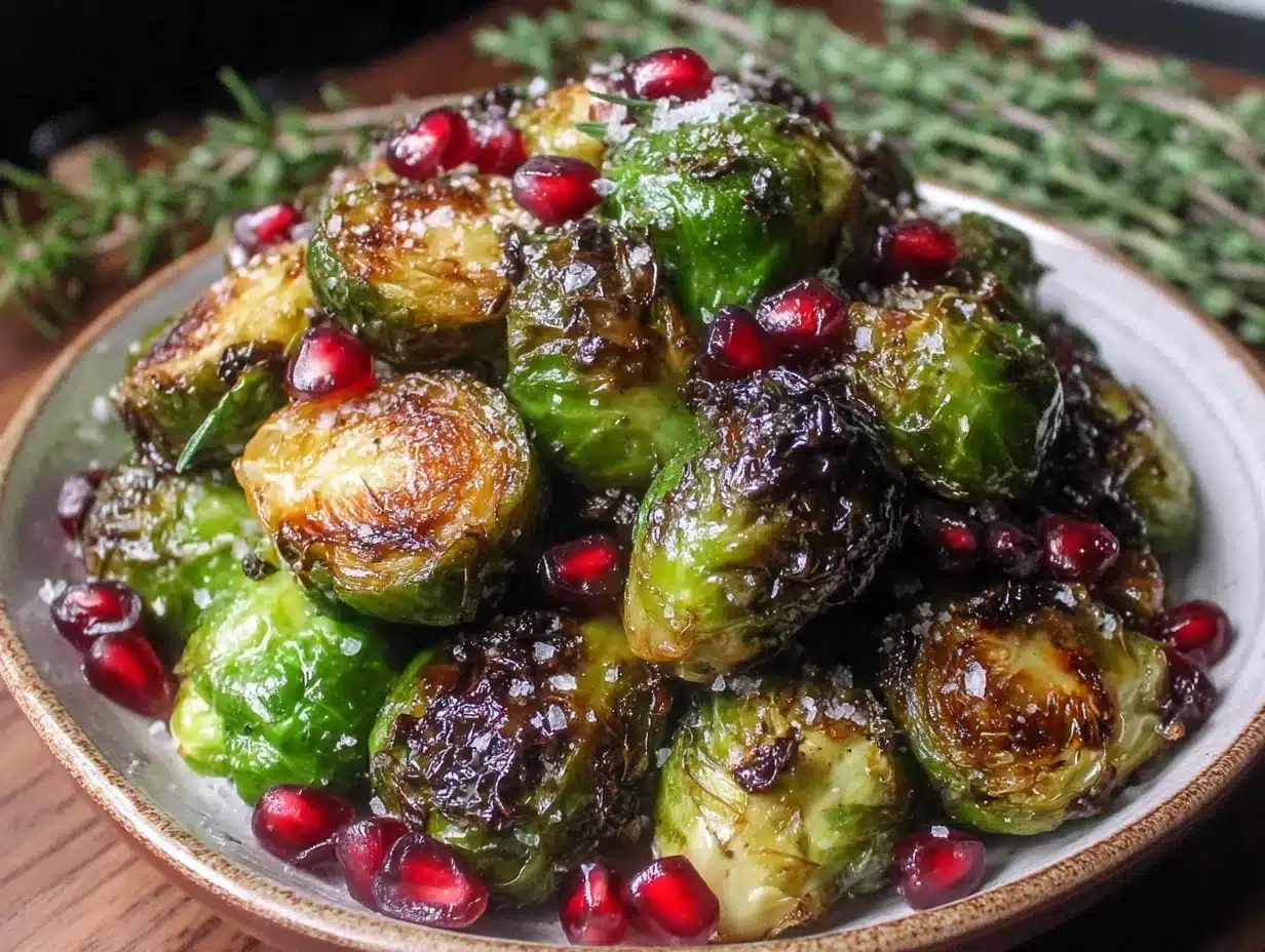 roasted Brussels sprouts with pomegranate preparation steps