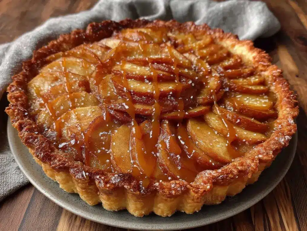 salted caramel apple tart - featured image