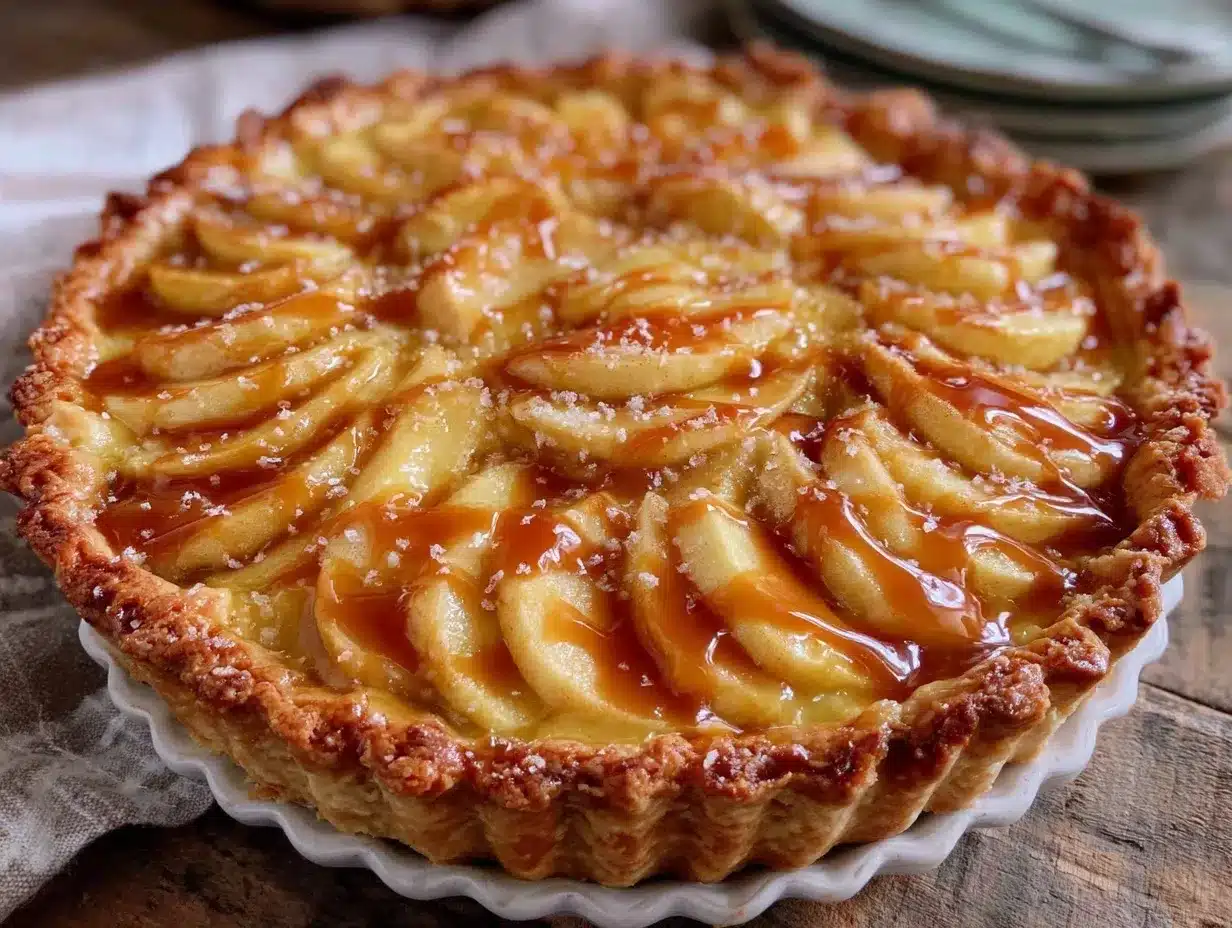 salted caramel apple tart preparation steps