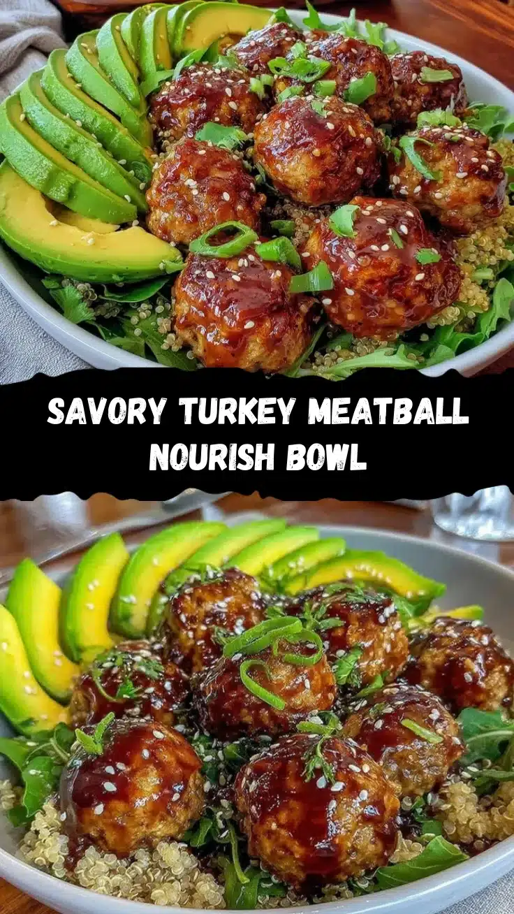 savory galentines nourish bowl turkey meatballs recipe