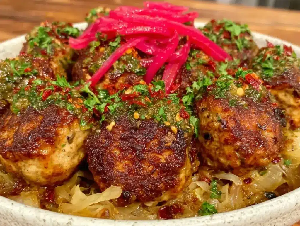 savory pork and sauerkraut crockpot bowl - featured image