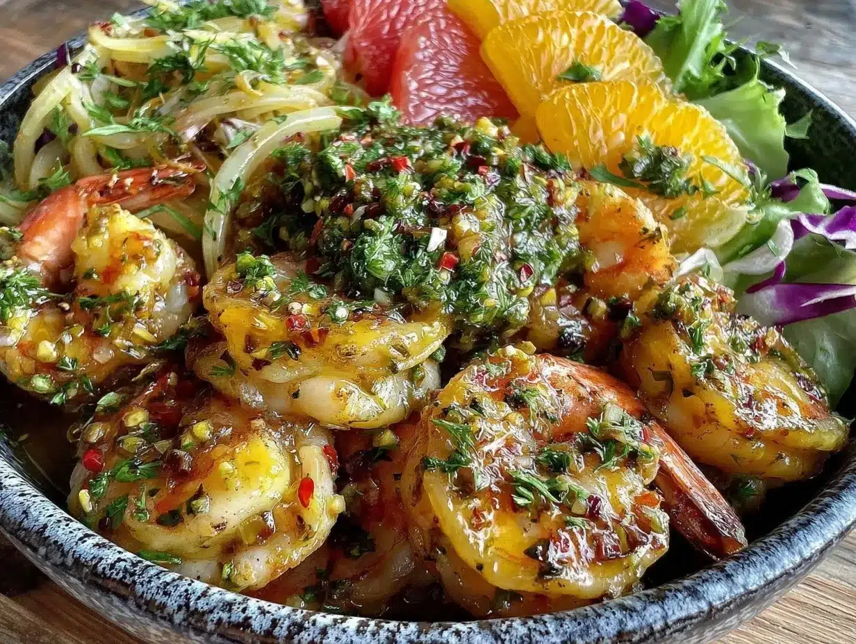 shrimp scampi dinner bowl preparation steps