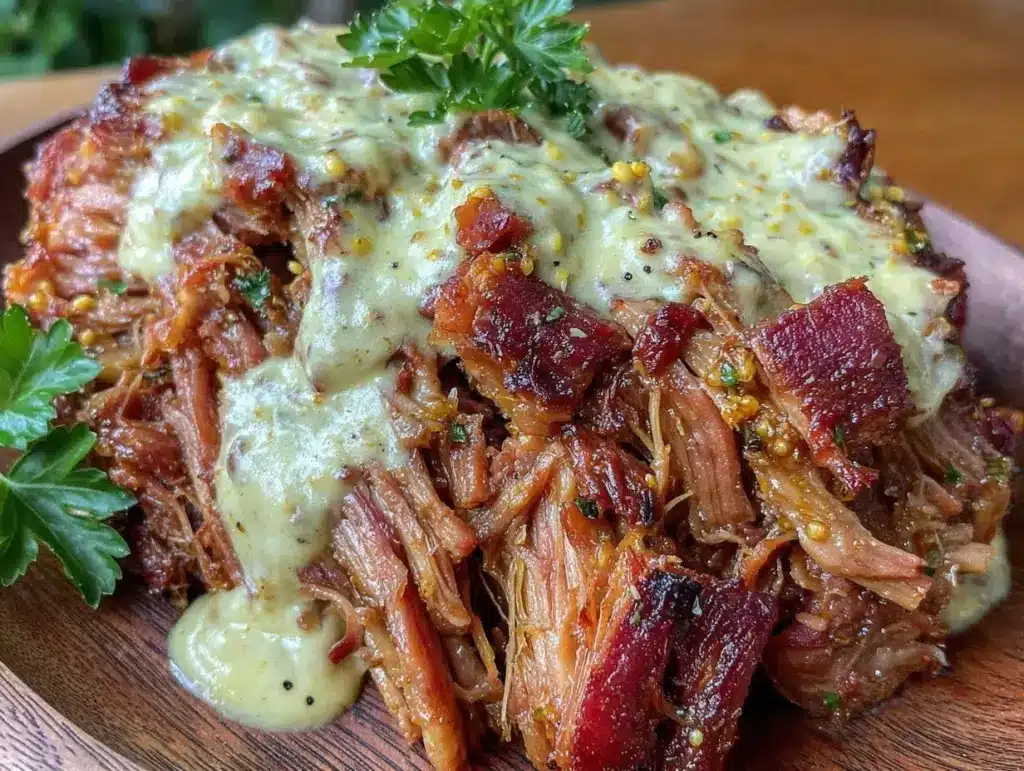 smoked pulled pork with alabama white sauce - featured image
