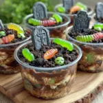 spooky graveyard dirt cake cups - featured image