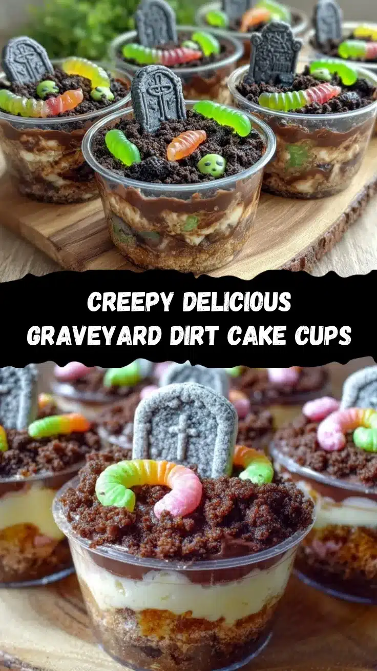 spooky graveyard dirt cake cups recipe