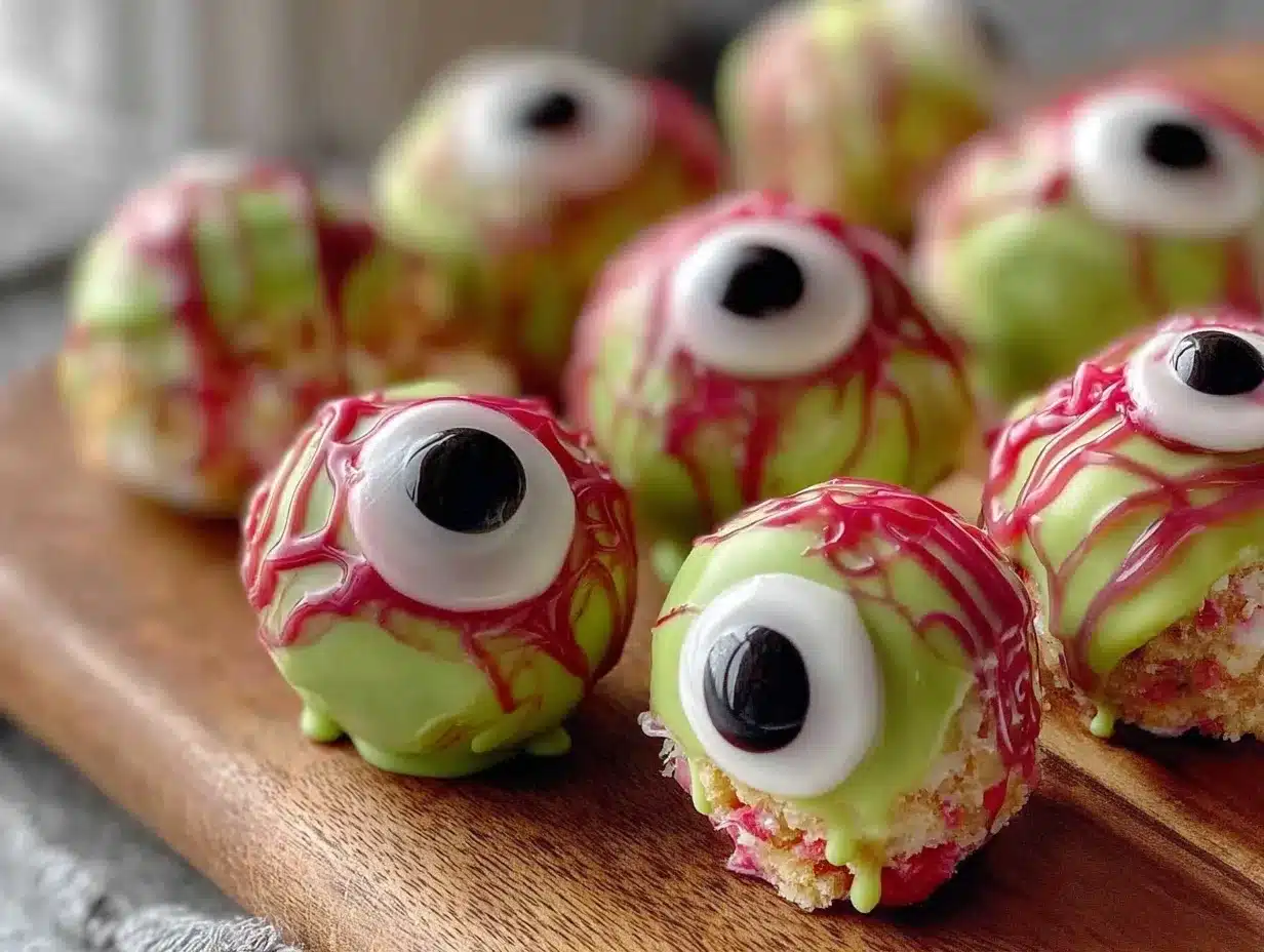 spooky monster eyeball cake pops preparation steps