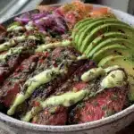 steak avocado dinner bowl - featured image