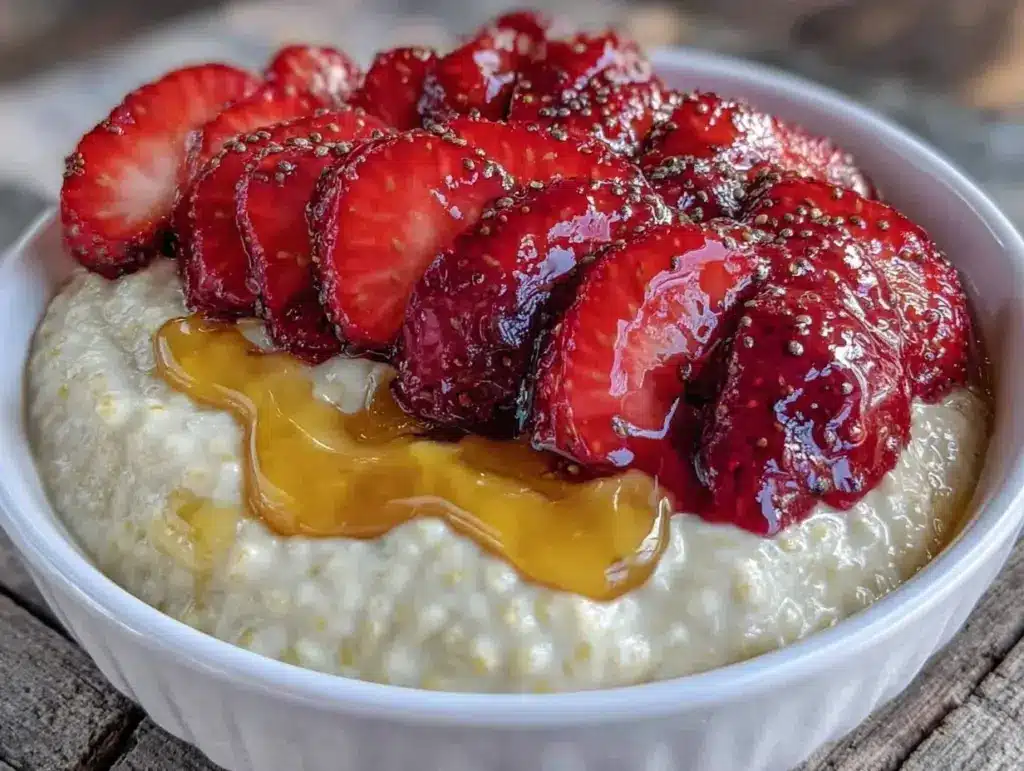 strawberry chia pudding bowl - featured image