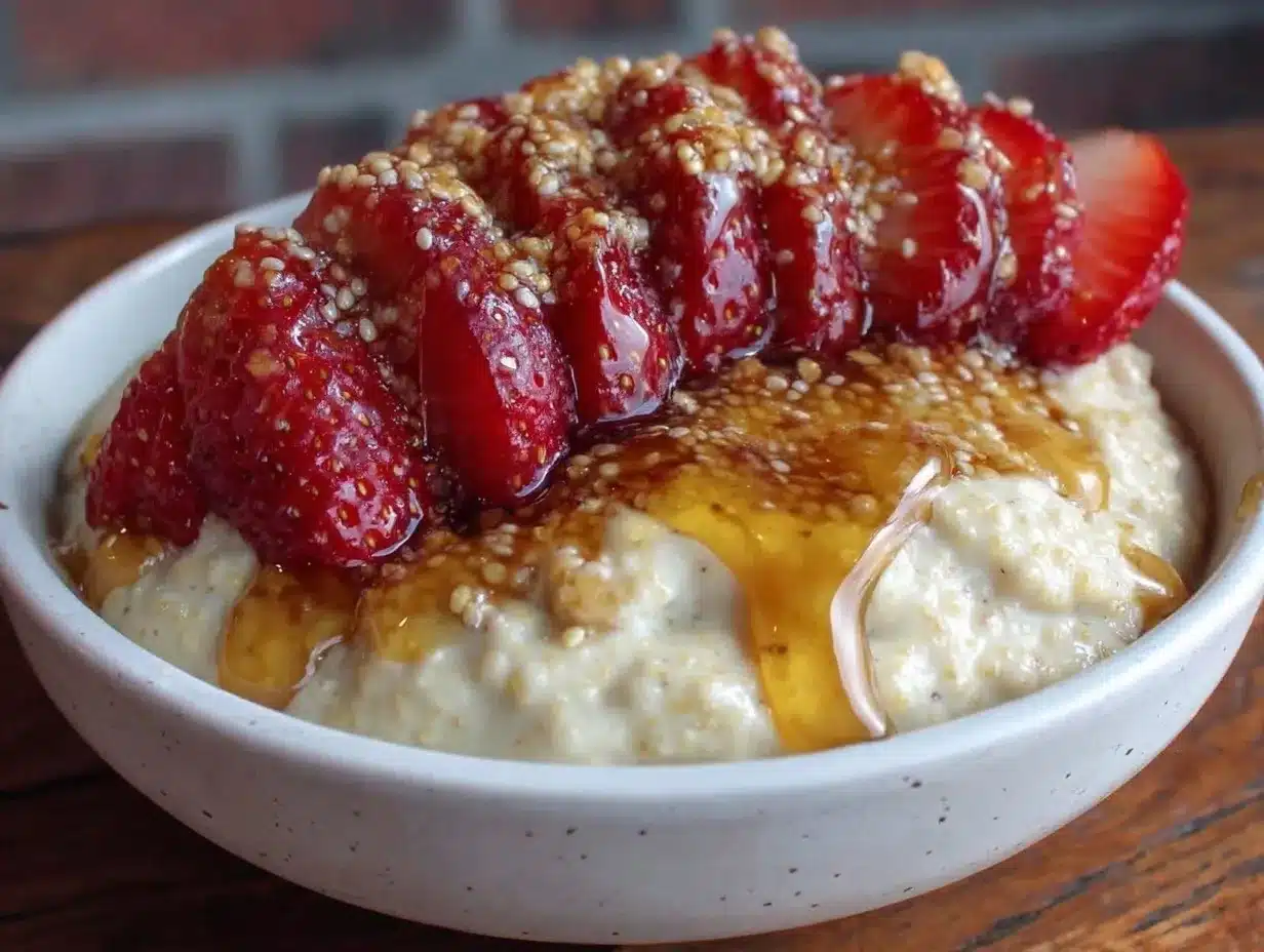strawberry chia pudding bowl preparation steps