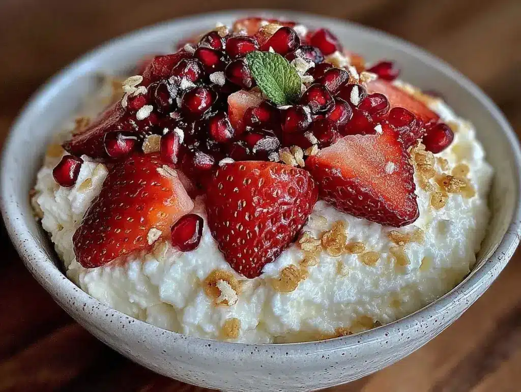 strawberry cottage cheese bowl - featured image