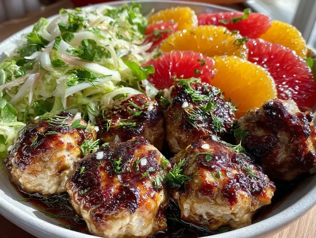 turkey meatball dinner bowl - featured image