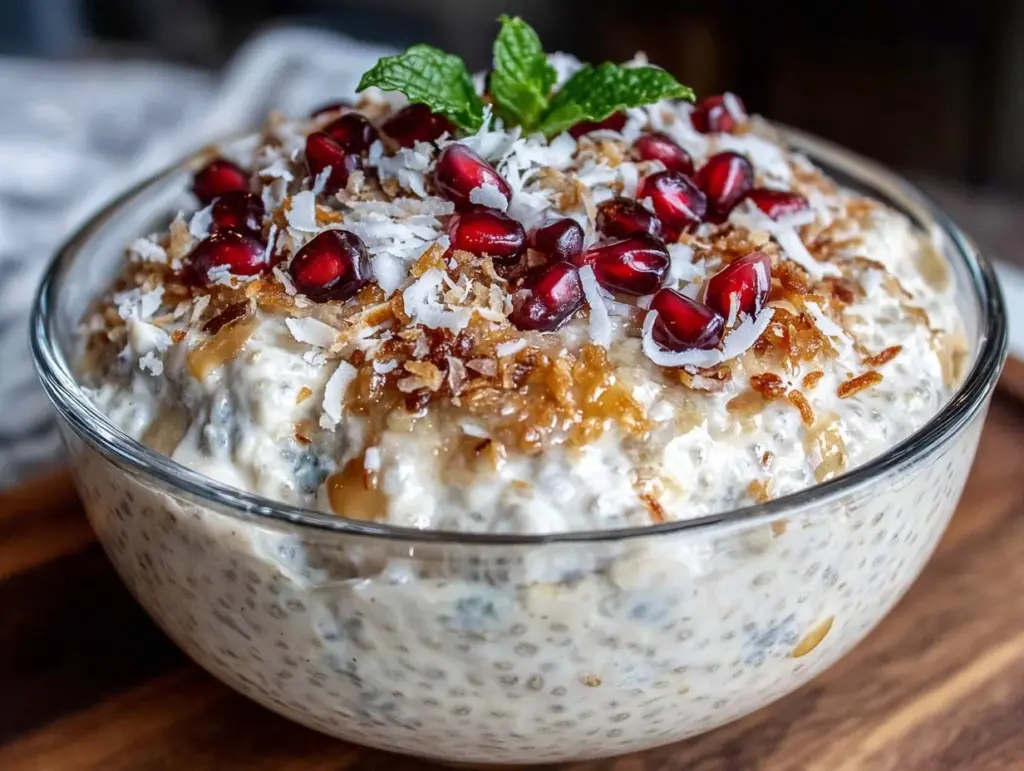 valentine breakfast chia pudding bowl - featured image