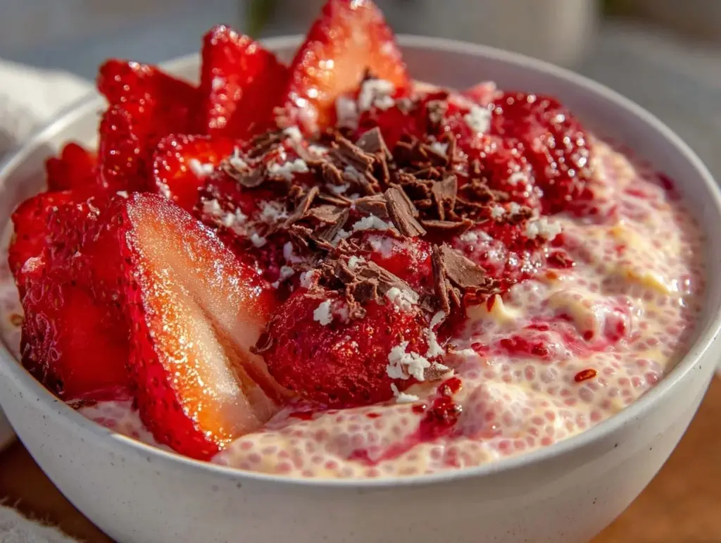 valentine treats chia pudding bowl - featured image