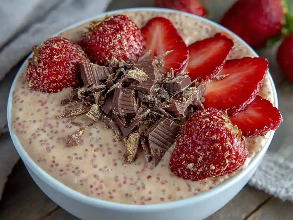 valentine treats chia pudding bowl preparation steps