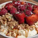 valentines mocktail oatmeal bowl - featured image