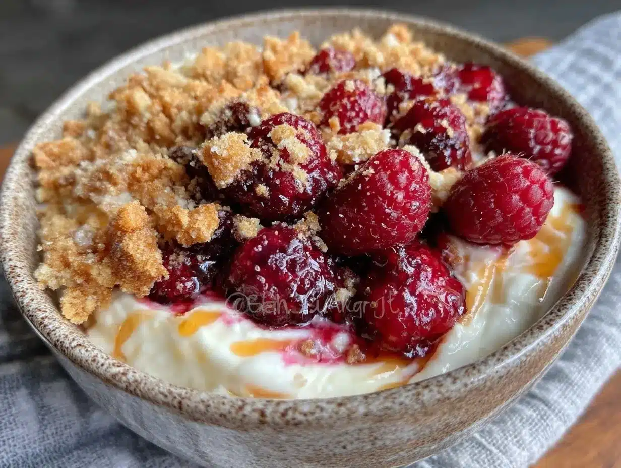 Valentines sweets Greek yogurt bowl preparation steps