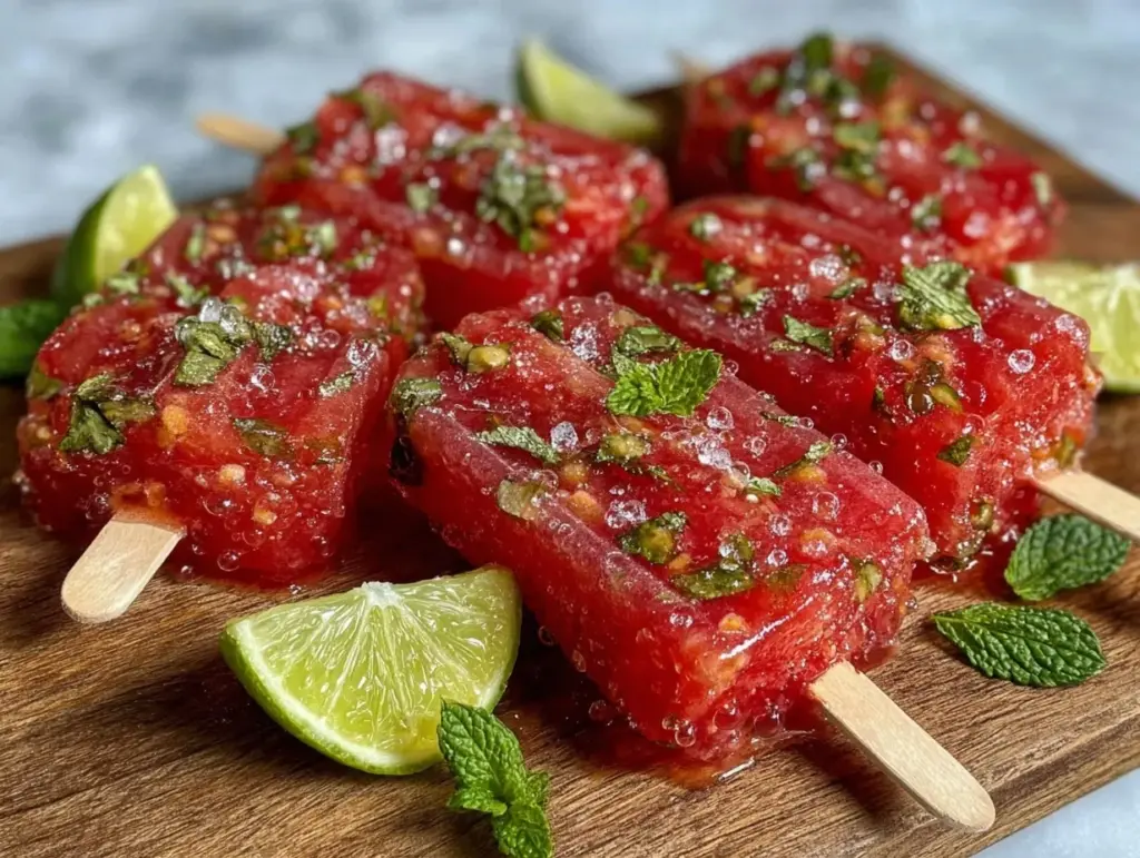 watermelon mojito popsicles - featured image