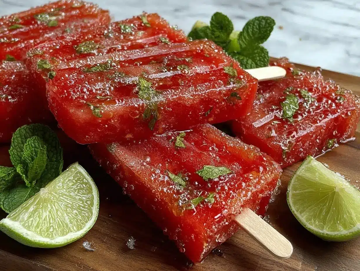 watermelon mojito popsicles preparation steps