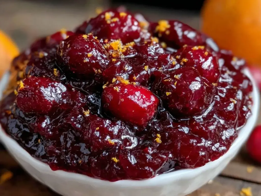 zesty cranberry orange sauce - featured image